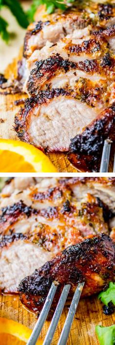 So amazing. Our new summer pork recipe.  Cuban Mojo Marinated Pork (Lechon Asado) - from The Food Charlatan // This pork is insanely good. It's so easy, all you do is marinate and roast!