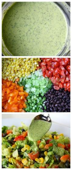 southwestern chopped salad with cilantro lime dressing :: via the garden grazer