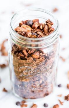 You can thank my Mom for this recipe, it seems every recipe has a story behind it, and this one is no exception. She casually mentioned one day that a healthy granola with the flavors…