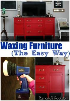 Oh my goodness! If I would have known this tip for waxing furniture earlier, I could have saved myself SO much time and energy! I am totally doing this on my next furniture makeover!
