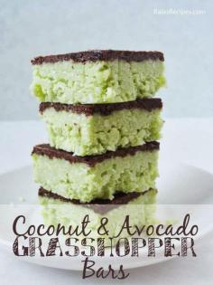 No-Bake Coconut Avocado Grasshopper Bars – paleo & vegan