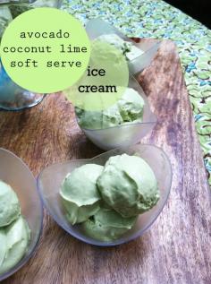 avocado coconut lime ice cream recipe, only a blender needed.  Yum; vegan & low sugar.  This would be super refreshing on a hot day