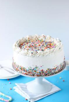 
                    
                        Birthday Ice Cream Cake - a vanilla cake sandwiched between vanilla ice cream.
                    
                