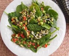 7. Spinach Salad Topped With Avocado and Grapefruit Dressing