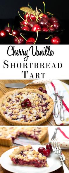 Cherry Vanilla Shortbread Tart - Erren's Kitchen.