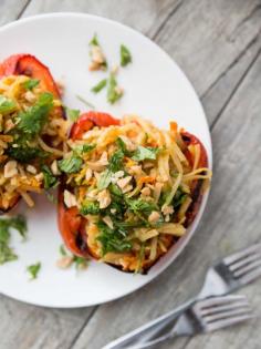 
                    
                        Peanut Ginger Noodle-Stuffed Grilled Red Peppers
                    
                