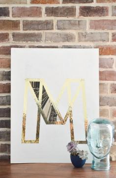 Upcycled Thrift Store Art | Paint over and use tape