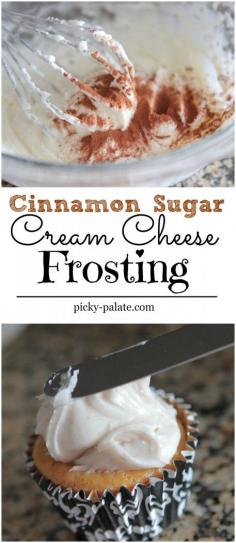 Cinnamon Sugar Cream Cheese Frosting - Picky Palate #frosting #recipe