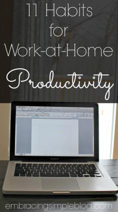 Establishing these 11 habits will help you buckle down and be productive while working from home! Money Making Ideas #Money