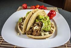 
                    
                        Red Savina Guacamole over Pulled Pork Pitas. Kick that guacamole up a notch with some Red Savina Chili Peppers. ChiliPepperMadnes...
                    
                