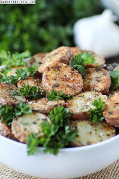 
                    
                        Parmesan Herb Roasted Potatoes - Oven roasted, crispy Parmesan potatoes seasoned with herbs, olive oil and cheese. This dish can be served as an appetizer or side and takes 5 minutes to prepare and roasts for 40 minutes. #RescuedMoments #sp
                    
                