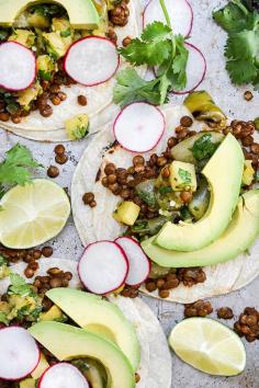 
                    
                        lentil tacos with grilled pineapple-tomatillo salsa
                    
                