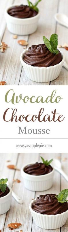 This  rich Avocado Chocolate Mousse is healthy, gluten-free, dairy-free and vegan