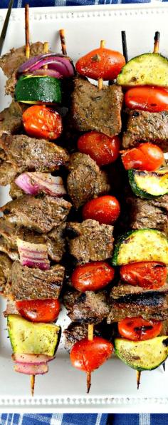 Shish Kabob-tender, flavorful chunks of delicious marinated beef grilled to perfection.