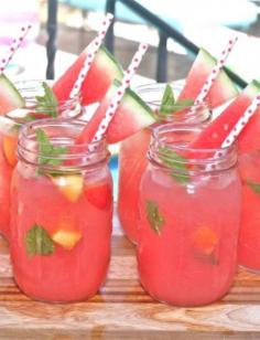#Watermelon, #Nectarine #Mint Coolers Recipe
