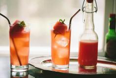 uses green Tabasco in drink recipe!  sounds summery delicious--Watermelon Shrub Spritzer