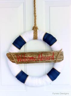 I've been looking for a fun summer wreath!  Nautical decor wreath