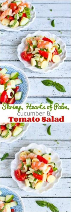
                    
                        Shrimp, Hearts of Palm, Cucumber and Tomato Salad…Light & easy! 152 calories and 4 Weight Watchers PP | cookincanuck.com #recipe
                    
                