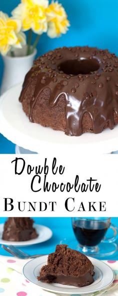 Double Chocolate Bundt Cake -. Did it as a full square cake. Delish!