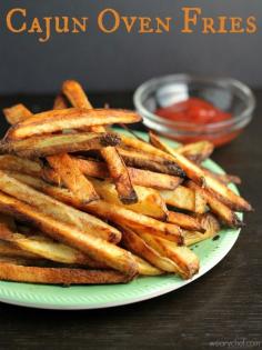 Cajun Oven Fries - Spicy, crispy, delicious fries right out of your oven! A great side dish to add to any family meal!