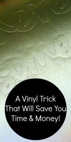 Easy vinyl trick - spray painting vinyl- genius! Tip- you can spray paint white vinyl! It looks awesome and dries almost immediately!