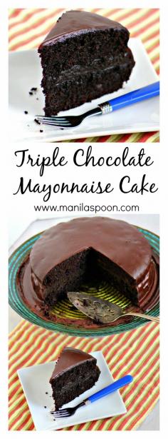 Triple Chocolate mayo cake