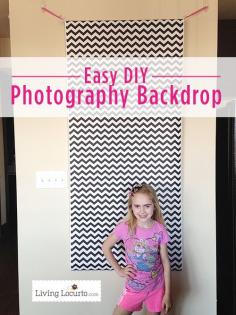 Easy homemade #DIY Photo Booth Background idea! LivingLocurto.com #photography #backdrop