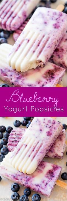 
                    
                        3 ingredient healthy Blueberry Yogurt Popsicles are definitely your new favorite summer treat!
                    
                