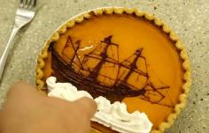 
                    
                        This Delicious Dessert Has Been Customized with a Rendering of the Mayflower #pie trendhunter.com
                    
                