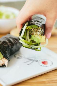 
                    
                        Cucumber Avocado Tuna Hand Rolls
                    
                