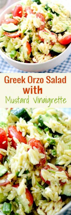 
                    
                        Greek Orzo Salad with Mustard Vinaigrette - Recipe Diaries
                    
                