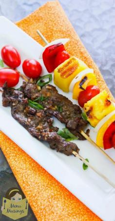 Korean BBQ Shish Kabobs - These healthy and delicious skewers were so easy to make and my kids devoured every last one of them!! Very flavorful and ultra tender!