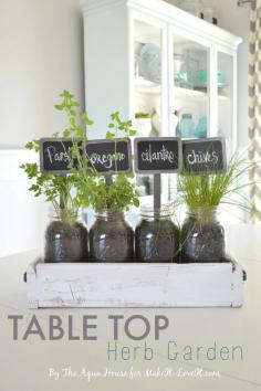 DIY Table Top Herb Garden...from an old pallet! | via Make It and Love It