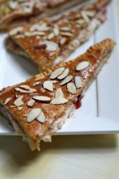Recipe for an Easy Cheese Danish- either raspberry or apricot- with almonds and crescent dough.