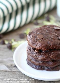 Chocolate Fudge Zucchini Cookies {Two Peas and Their Pod}