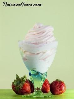 I may try this with Splenda...yumm. Homemade Strawberry Fro-Yo | Only 122 Calories | Squashes Sugar Cravings | Refreshing & Easy to Make | For Nutrition & Fitness Tips & MORE RECIPES please SIGN UP for our FREE NEWSLETTER NutritionTwins.com
