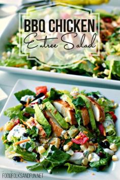 
                    
                        This Barbeque Chicken Entree Salad with Cilantro Ranch Dressing recipe is an easy weeknight dinner that's refreshing and budget-friendly. It's one of my favorite dinner recipes that's full of SO much flavor! #FOODFOLKSANDFUN
                    
                