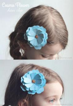 How to make a paper flower hair clip - SO cute for little girls!