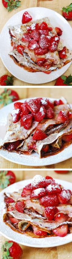 
                    
                        Strawberry & Nutella crepes sprinkled with powdered sugar! Great Summer time brunch or dessert! #chocolate #berry_crepes #Nutella_recipes
                    
                