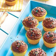 Banana Cupcakes with Chocolate Frosting Recipe | MyRecipes.com