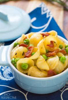 A Spicy Perspective » Orecchiette with Rosemary Bacon and Peas