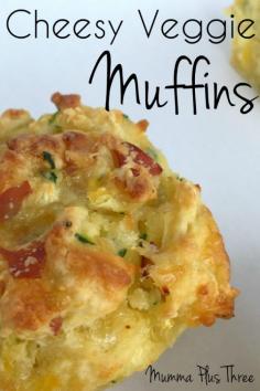 
                    
                        These savoury muffins are great to make for morning or afternoon tea, for lunch or even just to have in the freezer for a quick and easy meal for the kids.  Cheesy Veggie Muffins from Mumma Plus Three.
                    
                