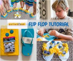 DIY Crafts for Kids | Minion Flip-Flops | How fun to make these with your kiddos and then wear them to see the movie!