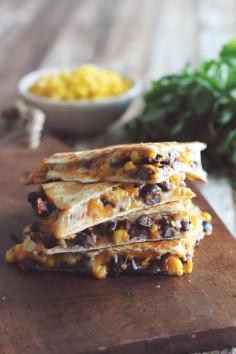 10 Minute Meals - Black bean and corn quesadillas