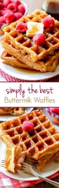 My absolute FAVORITE recipe for Buttermilk Waffles. I will never use another recipe again!