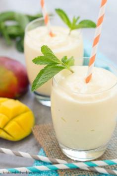 
                    
                        Creamy, Dreamy Mango Smoothie. Only 4 ingredients in this healthy smoothie!
                    
                