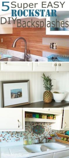 Amazing backsplash ideas that you can DIY in a weekend -- red tile peel and stick backsplash for kitchen?