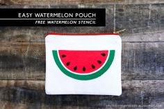 DIY Easy Watermelon Pouch Tutorial with FREE Template