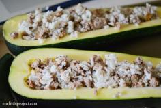 Giant Stuffed Zucchini Recipe | onelittleproject.com