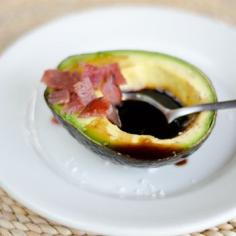 This is my favorite quick snack. With avocado, bacon and balsamic vinegar, it's smoky, salty, sweet and creamy. Instant satisfaction when you need a snack.